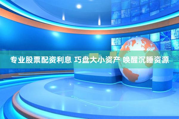 专业股票配资利息 巧盘大小资产 唤醒沉睡资源