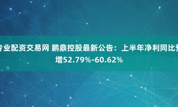 专业配资交易网 鹏鼎控股最新公告：上半年净利同比预增52.79%-60.62%